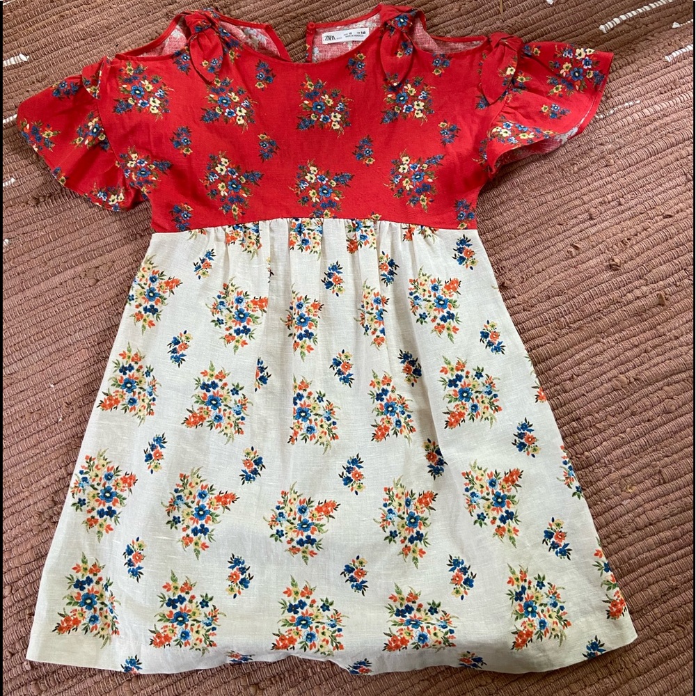 Red and White floral dress